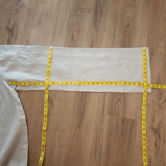 Mondern Sunday the Label Wide Leg 100% Linen Pant In natural Minimalist S XS - Picture 7 of 11